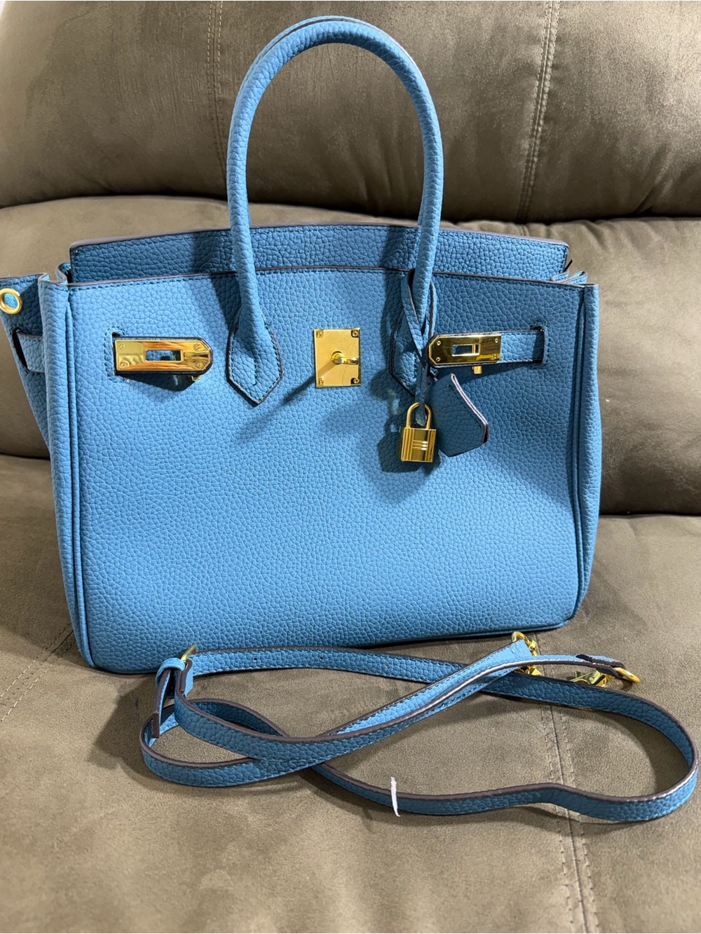 NWOT Pebbled Leather Satchel - Blue ✨